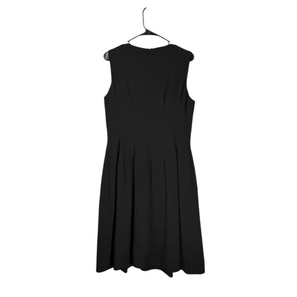 Talbots Women's Dress Black Stretch Sleeveless Pleated Formal Midi Size 10 NWT - Picture 2 of 8